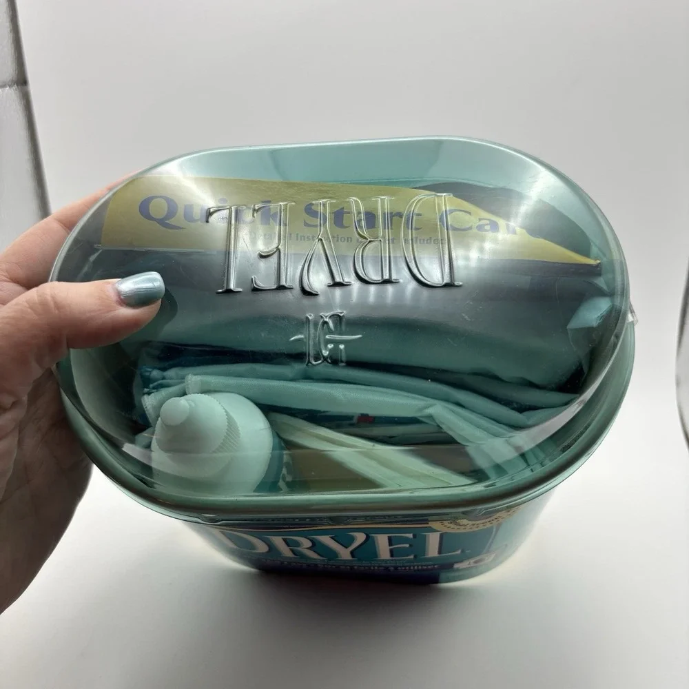 Vintage DRYEL Dry‎ Clean Fabric Care Starter Kit Original Teal Canister (2002)